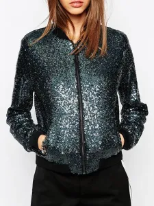 Bomber Jackets For Women Sequins Spring Outerwear #461768