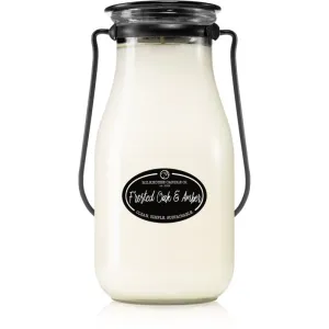 Milkhouse Candle Co. Creamery Frosted Oak & Amber scented candle Milkbottle 396 g