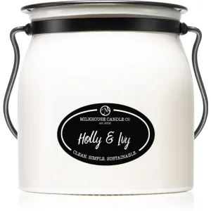 Milkhouse Candle Co. Creamery Holly & Ivy scented candle Butter Jar 454 g