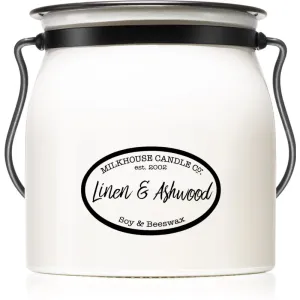 Milkhouse Candle Co. Creamery Linen & Ashwood scented candle Butter Jar 454 g