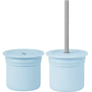 Minikoioi Sip+Snack Set dinnerware set for children Mineral Blue / Powder Grey