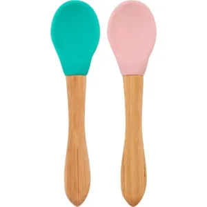 Minikoioi Spoon with Bamboo Handle spoon Green / Pink 2 pc