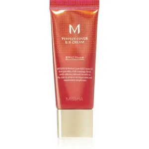 Missha M Perfect Cover BB cream with very high sun protection small pack shade No. 13 Bright Beige SPF 42/PA+++ 20 ml