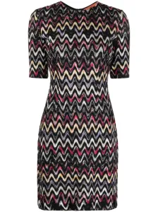 MISSONI - Zig Zag Pattern Wool Blend Short Dress #1660425