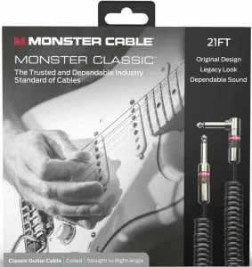 Monster Cable Prolink Classic 21FT Coiled Instrument Cable Black 6,5 m Angled-Straight