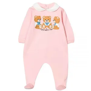 Moschino Baby Girls Teddy Bear Babygrow Pink 1M #1004102