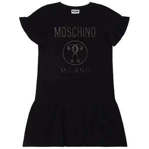 Moschino Girls Embroidered Dress Black 4Y