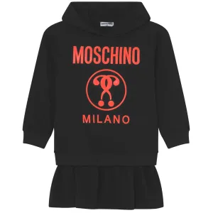 Moschino Girls Milano Hooded Black Dress 8Y