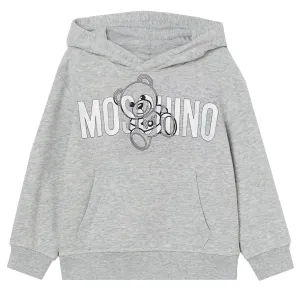 Moschino Unisex Logo Bear Hoodie Grey 10Y