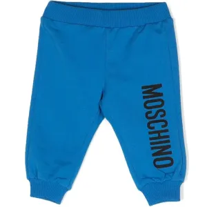 Moschino Baby Boys Logo Print Joggers Blue 18/24