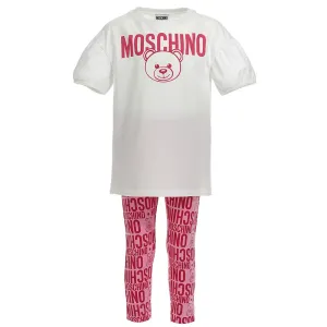 Moschino Girls Top and Pants Set White 4Y
