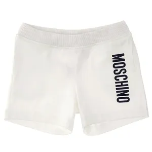 Moschino Baby Unisex Logo Print Shorts White 2A Optical