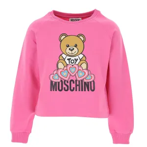 Moschino Girls Teddy Hearts Sweater Pink 12Y