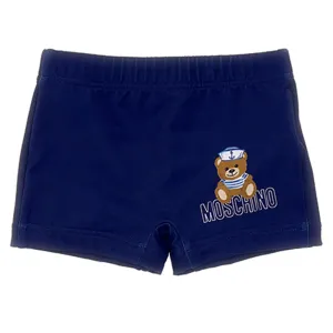 Moschino Baby Boys Teddy Bear Sailor Print Swim Shorts Navy 12/18 Blue