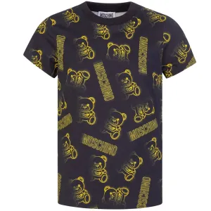 Moschino Boys Blurred Effect T-shirt Black 14A TOY Dots