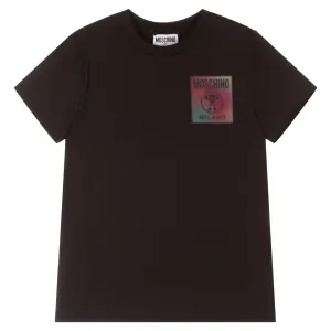 Moschino Boys Iridescent Logo T-shirt Black 10Y