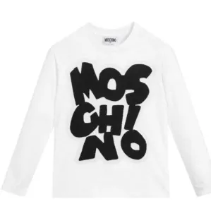 Moschino Boys Logo Graphic Print T-shirt White 10Y