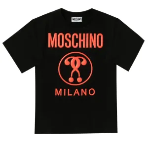 Moschino Boys Milano Logo T-shirt Black 6Y