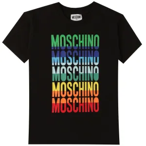 Moschino Boys Multiple Logo T-shirt Black 14Y