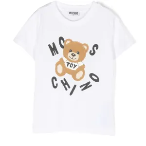 Moschino Boys Teddy Bear Logo T-shirt White 6A Optical