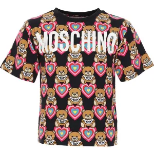Moschino Girls Teddy Heart T-shirt Black 6Y