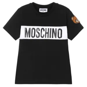 Moschino Unisex Kids Logo Bear T-shirt Black 10Y