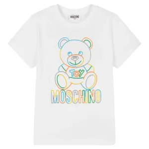 Moschino Unisex Kids Oversized Bear T-shirt White 14Y