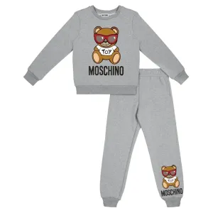Moschino Unisex Toddlers Bear Logo Tracksuit Grey 2 Years