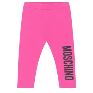 Moschino Baby Girls Logo Leggings Pink 9M