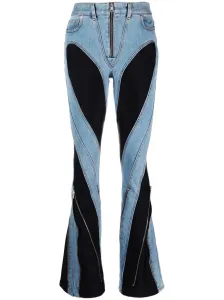 MUGLER - Slited Bi-material Spiral Jeans #1720267
