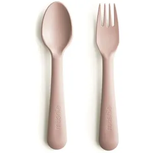 Mushie Fork and Spoon Set cutlery Blush 2 pc