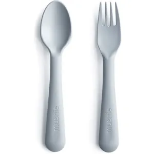 Mushie Fork and Spoon Set cutlery Cloud 2 pc