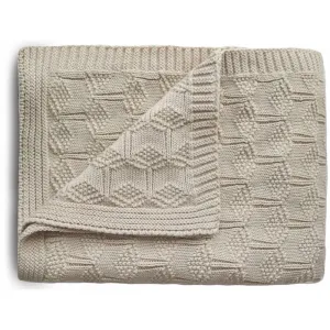 Mushie Knitted Pointelle Baby Blanket knitted blanket for children Beige 80 x 100cm 1 pc