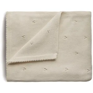 Mushie Knitted Pointelle Baby Blanket knitted blanket for children Ivory 80 x 100cm 1 pc