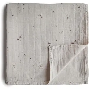 Mushie Muslin Swaddle Blanket Organic Cotton swaddle wrap Falling Stars 120cm x 120cm 1 pc