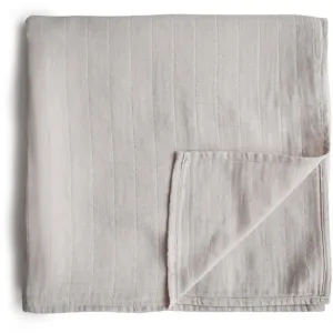 Mushie Muslin Swaddle Blanket Organic Cotton swaddle wrap Fog 120x120cm 1 pc