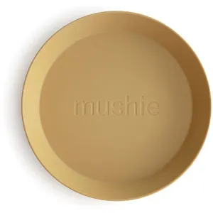 Mushie Round Dinnerware Plates plate Mustard 2 pc