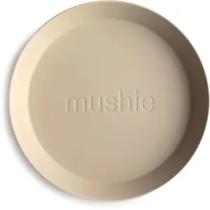 Mushie Round Dinnerware Plates plate Vanilla 2 pc