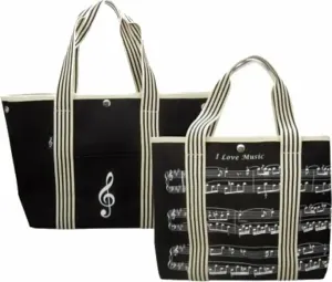 Music Sales Clef/Sheet Music Shopper Bag Black