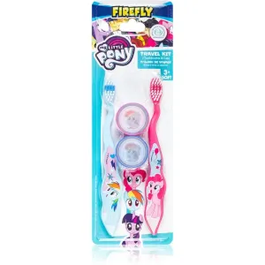 My Little Pony Travel Kit toothbrush for kids with a travel cover soft Blue/Pink 2 pc