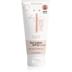 Naif Baby & Kids Sun Lotion SPF 50 sunscreen fragrance-free for children from birth SPF 50 200 ml