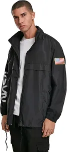 NASA Jacket Worm Logo Nylon Windbreaker Black S