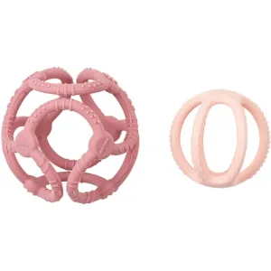 NATTOU Teether Silicone Ball 2 in 1 chew toy Pink 4 m+ 2 pc