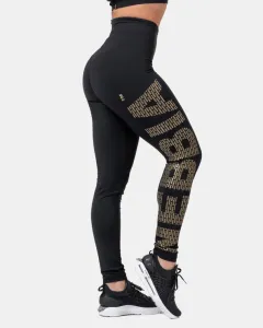 Nebbia Gold Print Leggings Black XS Fitness Trousers