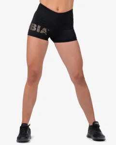 Nebbia Gold Print Shorts Black XS Fitness Trousers