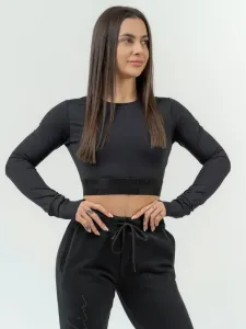 Nebbia Long Sleeve Crop Top INTENSE Perform Black M Fitness T-Shirt