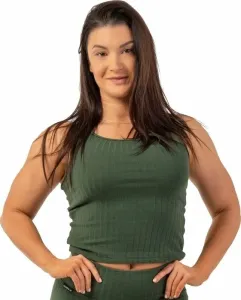 Nebbia Organic Cotton Ribbed Tank Top Dark Green M Fitness T-Shirt