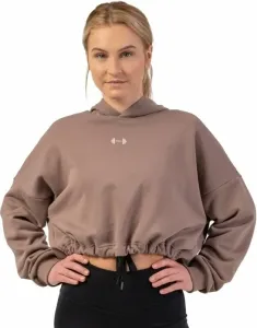 Nebbia Loose Fit Crop Hoodie Iconic Brown M-L Fitness Sweatshirt