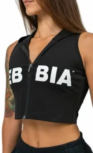 Nebbia Sleeveless Zip-Up Hoodie Muscle Mommy Black L Fitness Sweatshirt