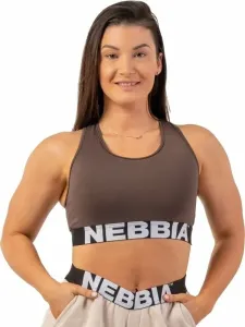 Nebbia Medium Impact Cross Back Sports Bra Brown M Fitness Underwear